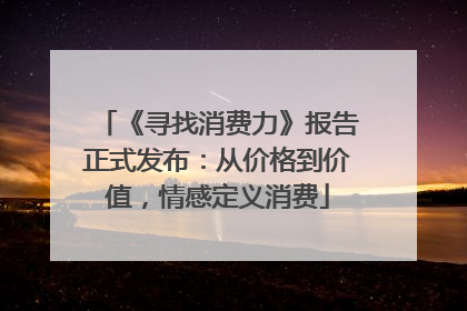 《寻找消费力》报告正式发布：从价格到价值，情感定义消费