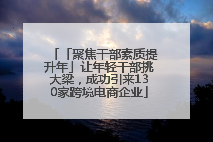「聚焦干部素质提升年」让年轻干部挑大梁，成功引来130家跨境电商企业