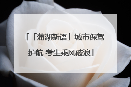「蒲湖新语」城市保驾护航 考生乘风破浪