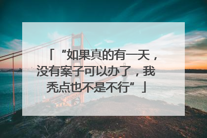 “如果真的有一天，没有案子可以办了，我秃点也不是不行”