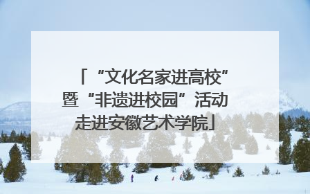 “文化名家进高校”暨“非遗进校园”活动走进安徽艺术学院