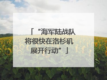 “海军陆战队将很快在洛杉矶展开行动”