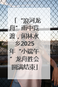 “浪河龙舟”雨中竞渡，闲林水乡2025年“小端午”龙舟胜会圆满结束