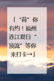 “荷”你有约！福州连江夏日“顶流”等你来打卡→
