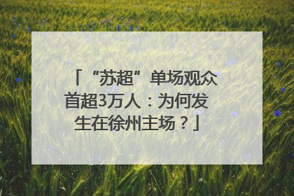 “苏超”单场观众首超3万人：为何发生在徐州主场？