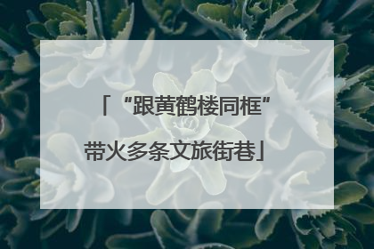 “跟黄鹤楼同框”带火多条文旅街巷