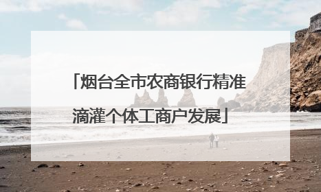 烟台全市农商银行精准滴灌个体工商户发展