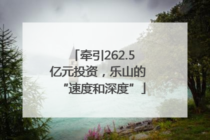 牵引262.5亿元投资，乐山的“速度和深度”