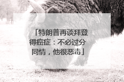 特朗普再谈拜登得癌症：不必过分同情，他很恶毒