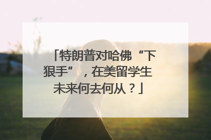 特朗普对哈佛“下狠手”，在美留学生未来何去何从？