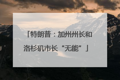 特朗普：加州州长和洛杉矶市长“无能”