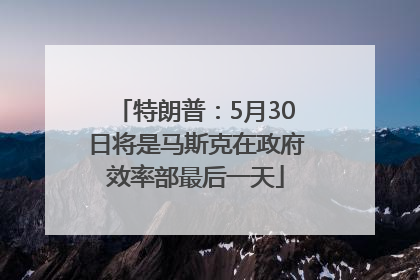 特朗普：5月30日将是马斯克在政府效率部最后一天