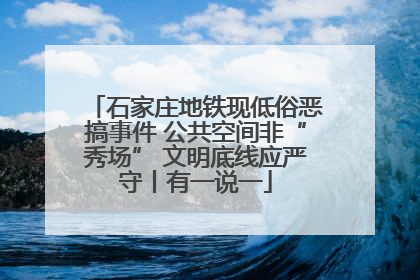 石家庄地铁现低俗恶搞事件 公共空间非“秀场” 文明底线应严守丨有一说一