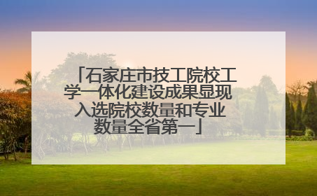 石家庄市技工院校工学一体化建设成果显现 入选院校数量和专业数量全省第一