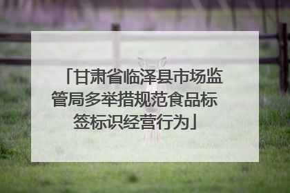 甘肃省临泽县市场监管局多举措规范食品标签标识经营行为