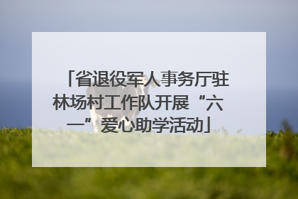 省退役军人事务厅驻林场村工作队开展“六一”爱心助学活动