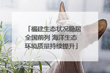 福建生态状况稳居全国前列 海洋生态环境质量持续提升