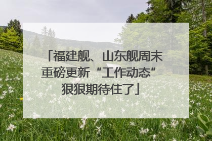 福建舰、山东舰周末重磅更新“工作动态” 狠狠期待住了