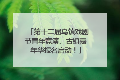 第十二届乌镇戏剧节青年竞演、古镇嘉年华报名启动！
