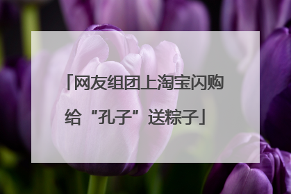 网友组团上淘宝闪购给“孔子”送粽子