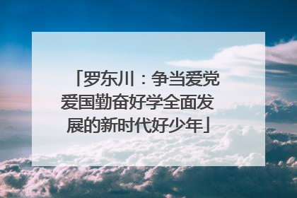 罗东川：争当爱党爱国勤奋好学全面发展的新时代好少年