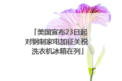 美国宣布23日起对钢制家电加征关税 洗衣机冰箱在列