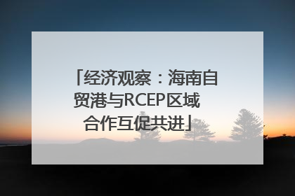 经济观察：海南自贸港与RCEP区域合作互促共进