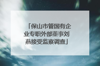 保山市管国有企业专职外部董事刘燕接受监察调查