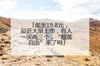 低至19.8元，最近大量上市，有人一买两三个，“榴莲自由”来了吗