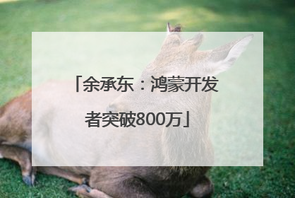 余承东：鸿蒙开发者突破800万