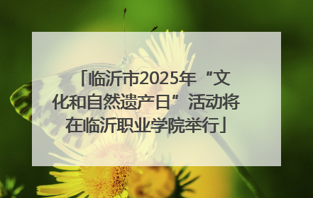 临沂市2025年“文化和自然遗产日”活动将在临沂职业学院举行