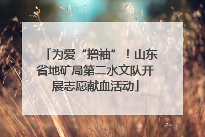 为爱“撸袖”！山东省地矿局第二水文队开展志愿献血活动