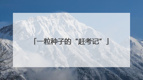 一粒种子的“赶考记”