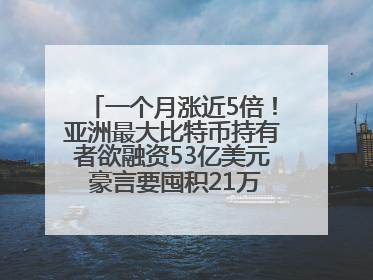 一个月涨近5倍！亚洲最大比特币持有者欲融资53亿美元 豪言要囤积21万枚比特币