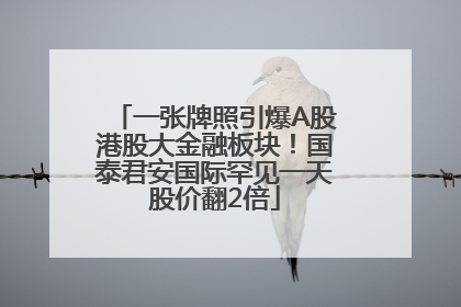 一张牌照引爆A股港股大金融板块！国泰君安国际罕见一天股价翻2倍