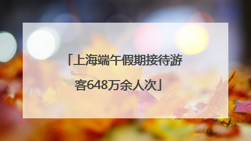 上海端午假期接待游客648万余人次