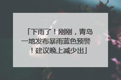 下雨了！刚刚，青岛一地发布暴雨蓝色预警！建议晚上减少出