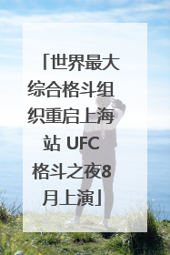 世界最大综合格斗组织重启上海站 UFC格斗之夜8月上演