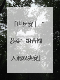 世乒赛｜“莎头”组合闯入混双决赛