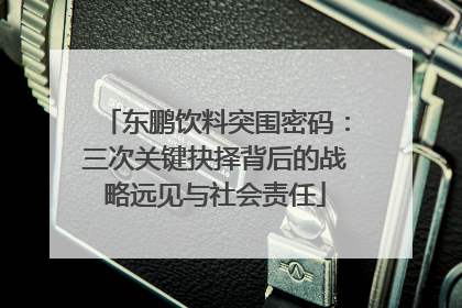 东鹏饮料突围密码：三次关键抉择背后的战略远见与社会责任