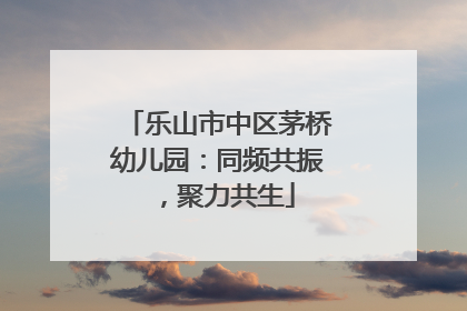 乐山市中区茅桥幼儿园：同频共振，聚力共生