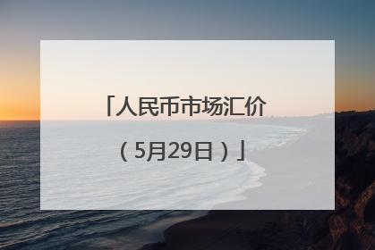 人民币市场汇价（5月29日）