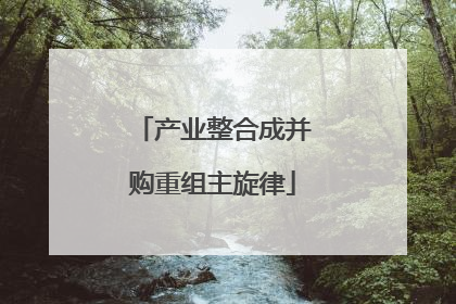 产业整合成并购重组主旋律