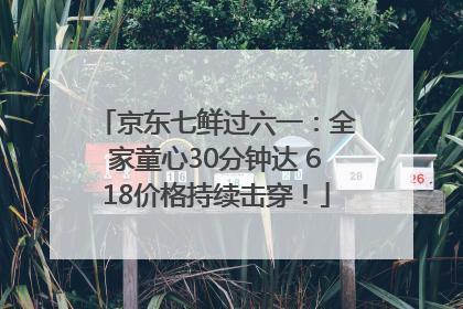 京东七鲜过六一：全家童心30分钟达 618价格持续击穿！