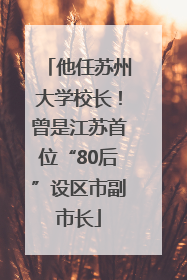 他任苏州大学校长！曾是江苏首位“80后”设区市副市长