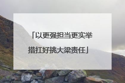 以更强担当更实举措扛好挑大梁责任