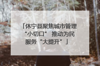 休宁县聚焦城市管理“小切口” 推动为民服务“大提升”