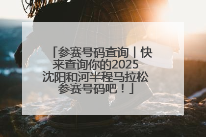 参赛号码查询丨快来查询你的2025沈阳和河半程马拉松参赛号码吧！