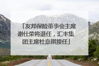 友邦保险董事会主席谢仕荣将退任，汇丰集团主席杜嘉祺接任