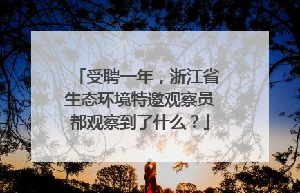 受聘一年，浙江省生态环境特邀观察员都观察到了什么？